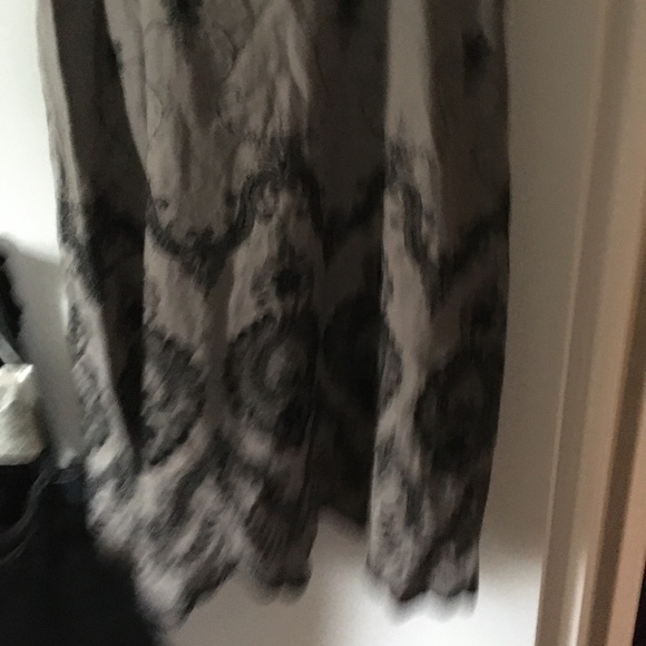 ESKANDAR Visone Tan-Taupe Linen Embroidered Scallop Hem Dress 0 - Picture 4 of 10